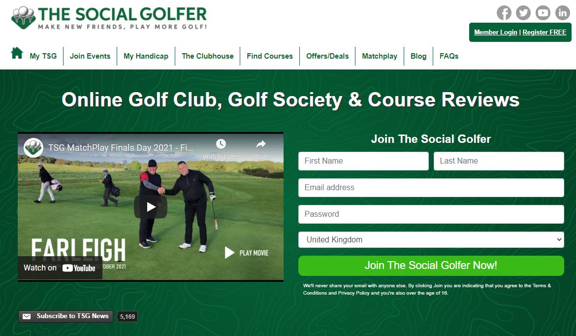 The Social Golfer header