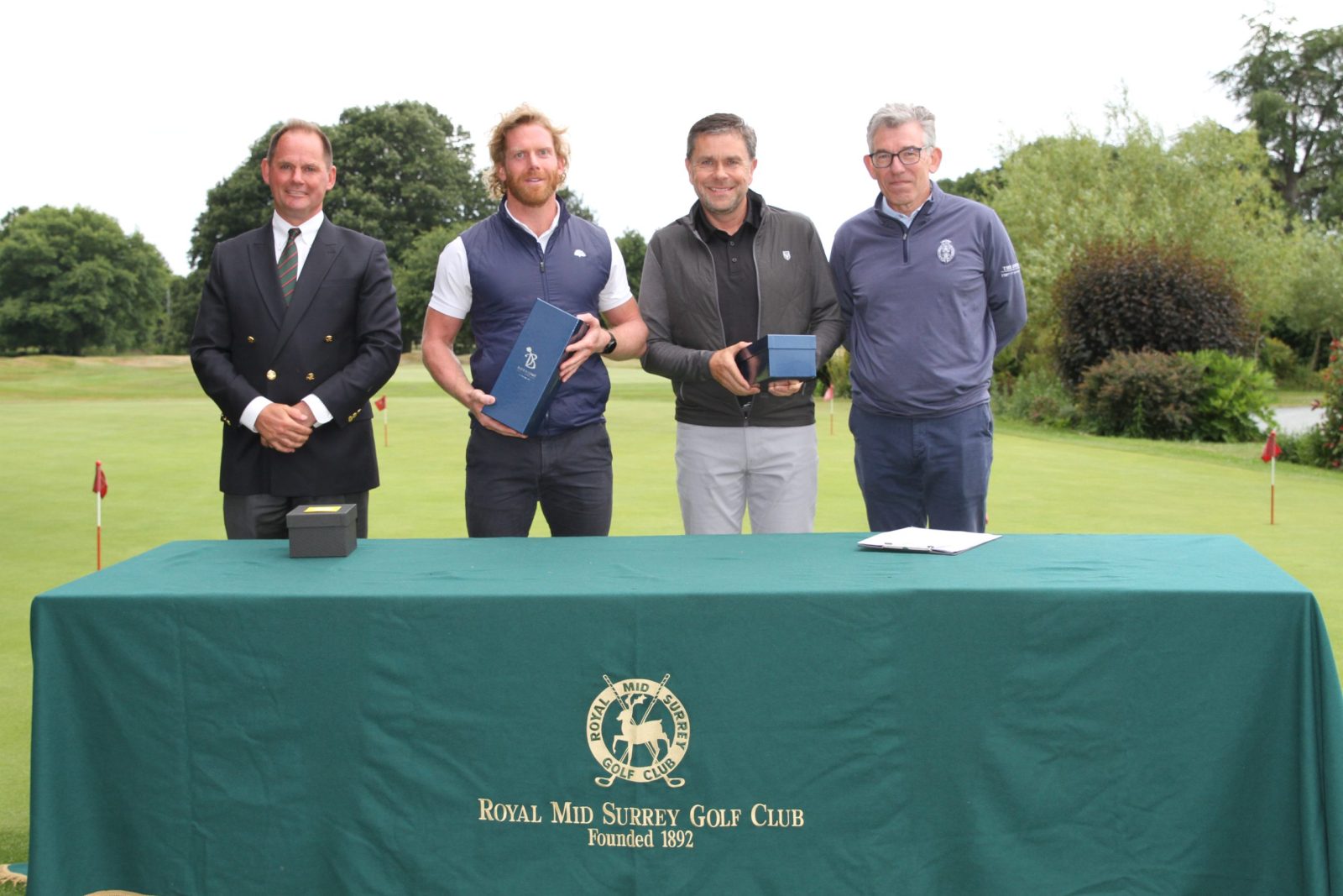 RMSGC General Manager Carl Rutherford, William Shucksmith, Stephen Ross and Men’s Captain Angus Armstrong