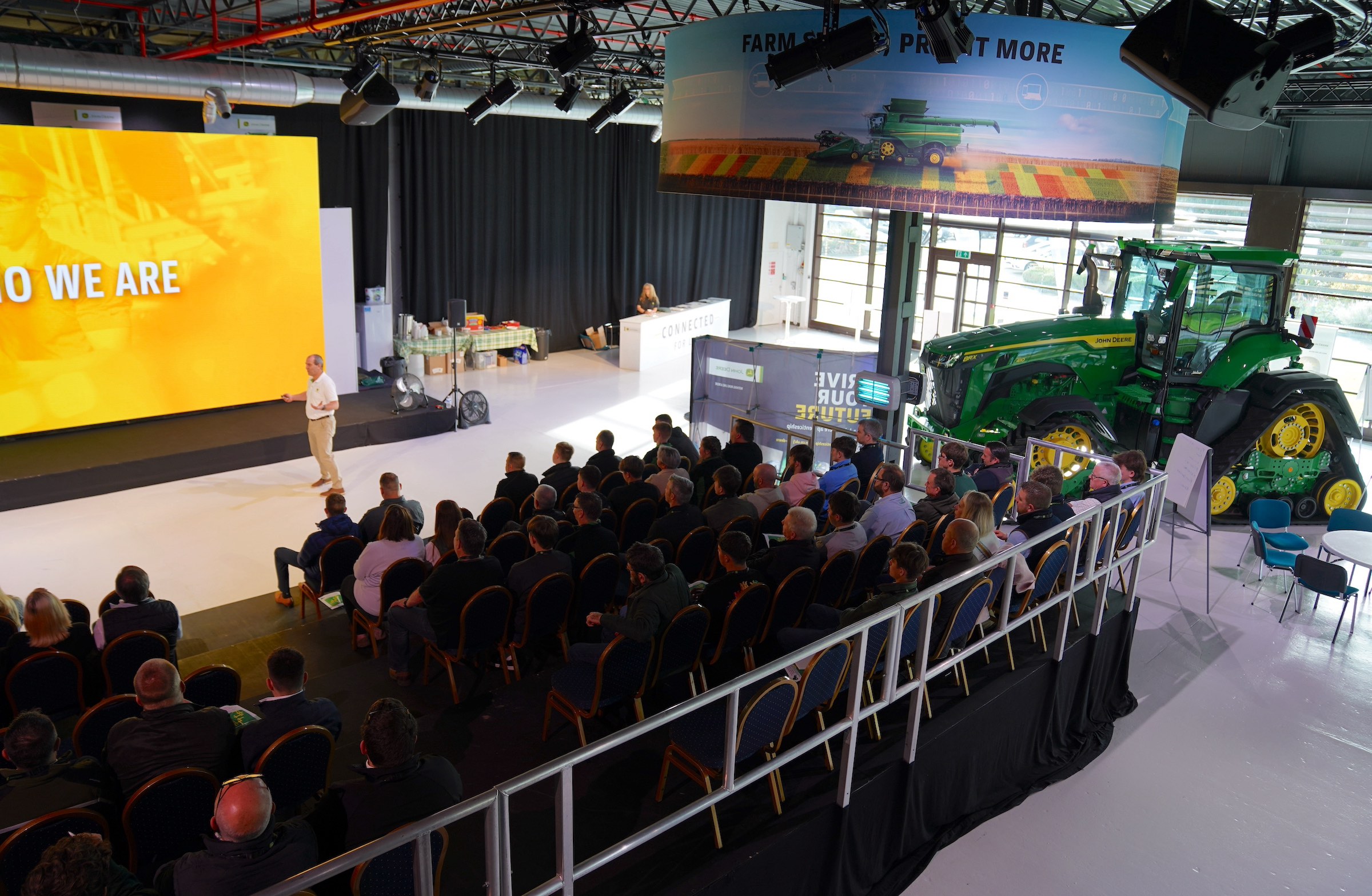Apprentices, their parents, and dealers attended the induction event at John Deere’s UK headquarters