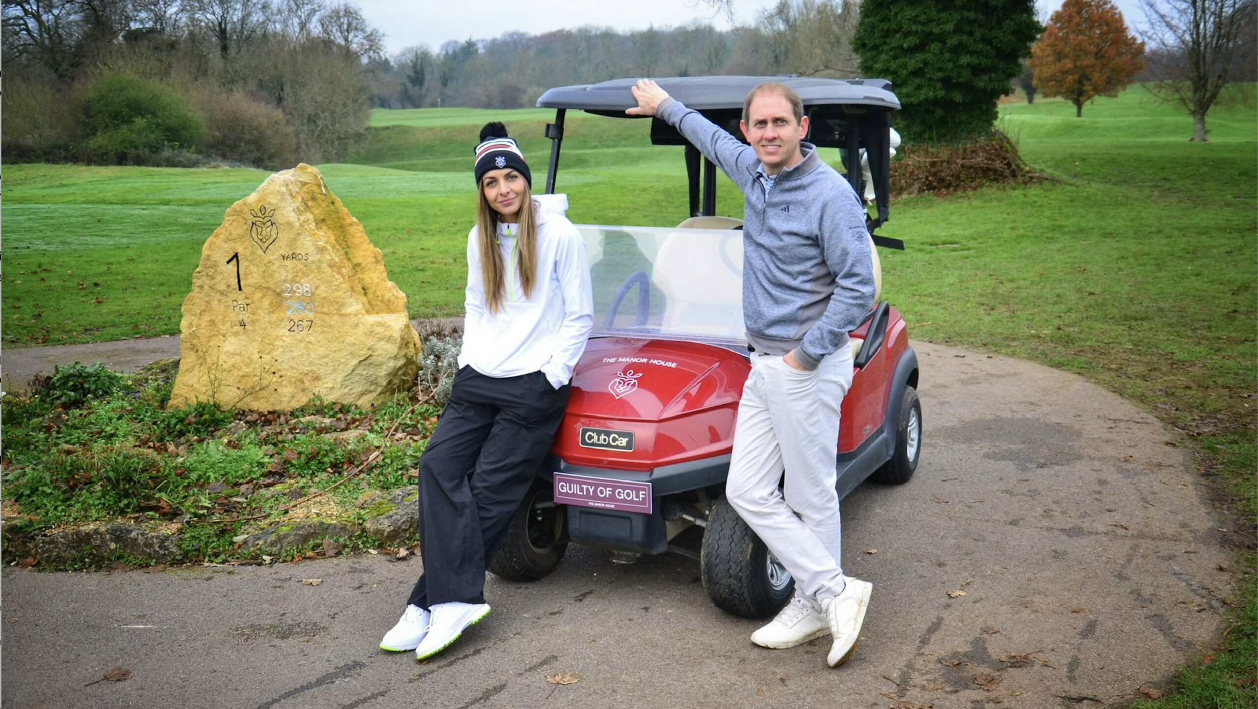 Lauren Prince with Manor House GC golf manager Andrew Ryan