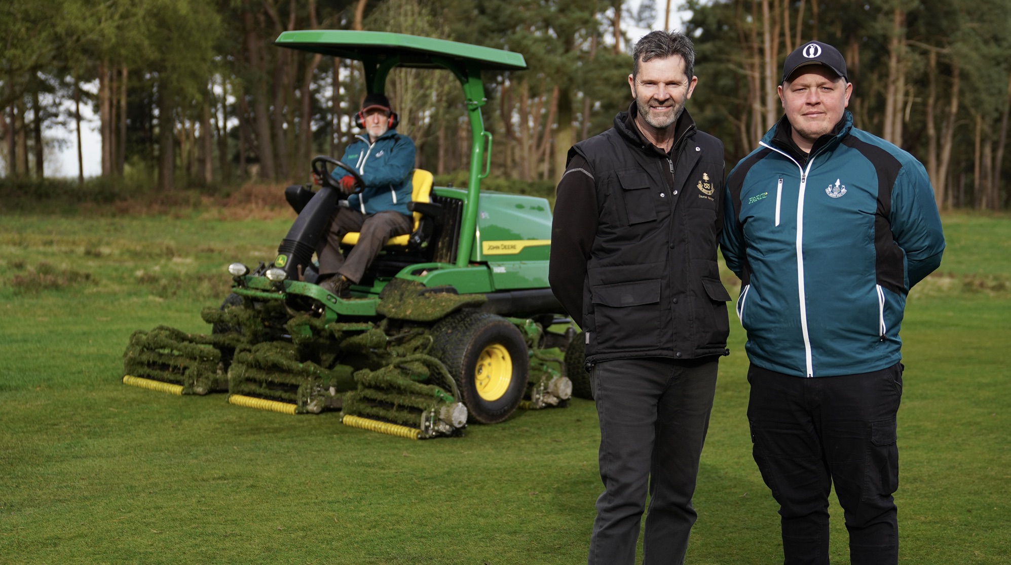 Steve Mucklow (left) and Luke Sheldon with one of the new fairway mowers 2